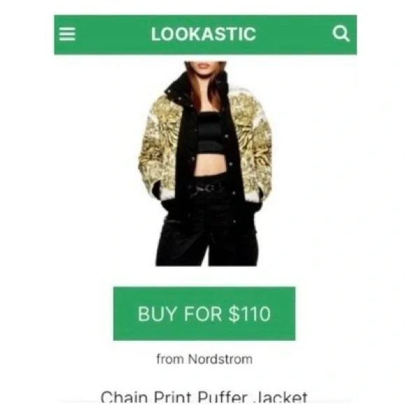 TOPSHOP ⚜️ Zebra Chain Puff Jacket - Picture 12 of 13